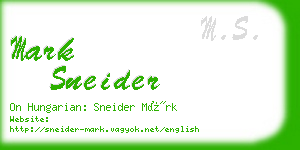 mark sneider business card